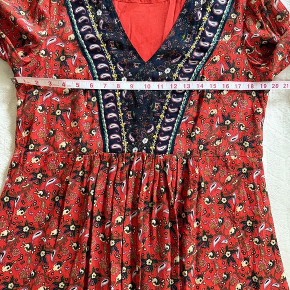 Anthropologie Akemi + Kin Rosalind Embroidered Dress Boho Festival Size Medium - Picture 11 of 13